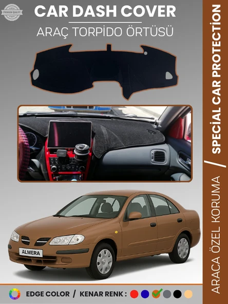 NİSSAN ALMERA EKRANLI (2000-2006) Torpido Örtüsü Premium Torpido Koruma Araca Özel UV Koruma ürün görseli 1