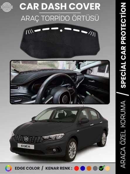 FIAT EGEA (2007-2021) EKRANSIZ Torpido Örtüsü Ön Göğüs Koruma Torpido Koruma Tam Uyum Kolay Montaj ürün görseli 1