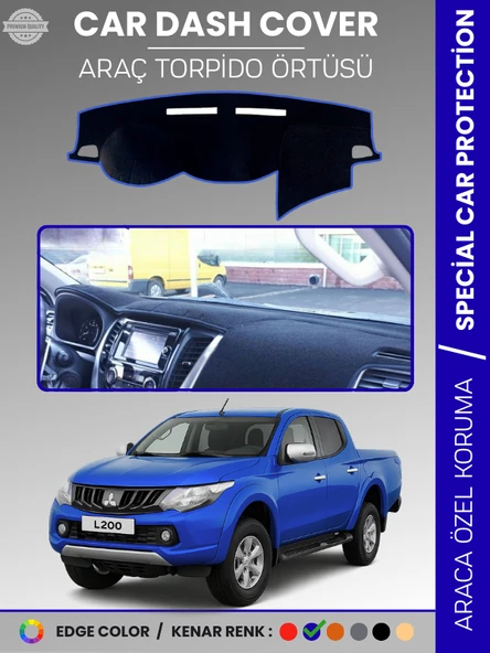 MITSUBISHI L200 (2015-2021) Torpido Örtüsü Ön Göğüs Koruma Araca Özel Tam Uyum Kaymaz ürün görseli 1