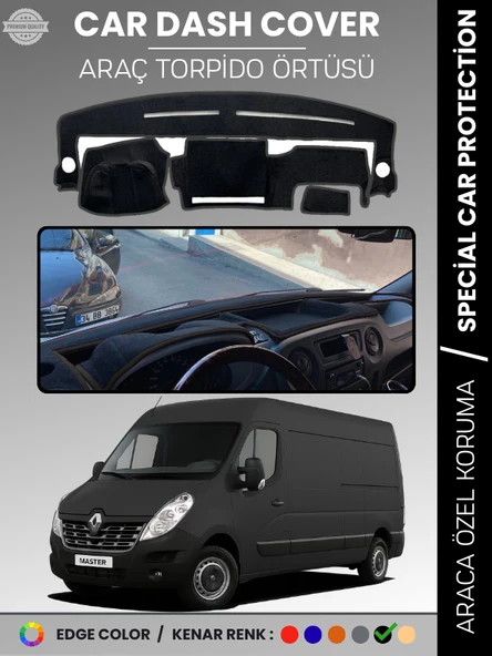 RENAULT MASTER 3 (2010-2021) Torpido Örtüsü Ön Göğüs Koruma Torpido Koruma Araca Özel Tam Uyum ürün görseli 1