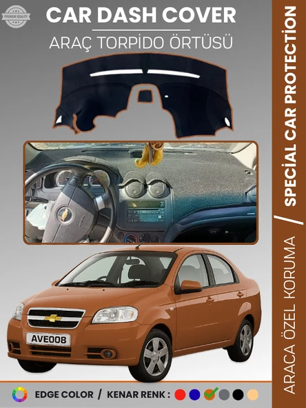 CHEVROLET AVEO (2006-2011) Torpido Örtüsü Ön Göğüs Torpido Koruma Tam Uyum Kaymaz Hızlı Montaj ürün görseli 1