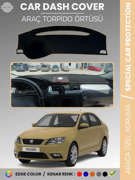 SEAT TOLEDO (2013-2017) Torpido Örtüsü Ön Göğüs Halı Torpido Koruma Birebir Uyum Kaymaz UV Koruma ürün görseli 1