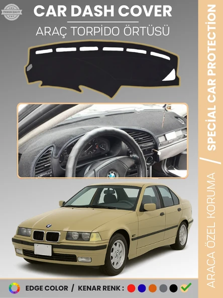 BMW E36 (1990-2000) Torpido Örtüsü Ön Göğüs Koruma Torpido Koruma Araca Özel Kaymaz Kolay Montaj ürün görseli 1