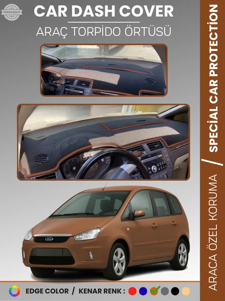 FORD C-MAX UZUN KAPAKLI (2003-2010) Torpido Örtüsü  Araca Özel Tam Uyum Kaymaz Kolay Montaj ürün görseli 1