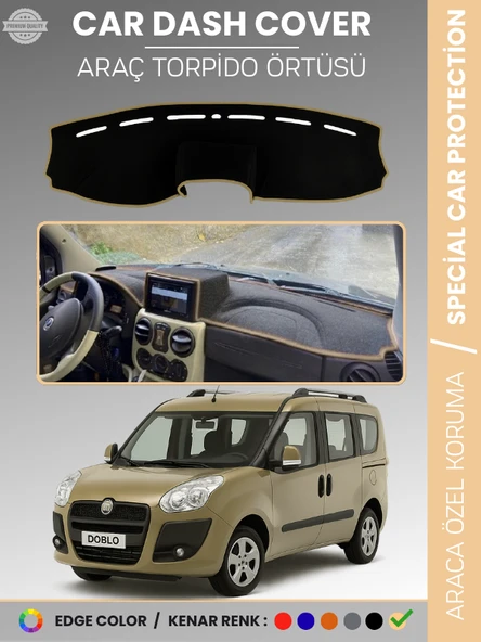 FIAT DOBLO (2008-2013) DOUBLE EKRAN AIRBAGLİ Torpido Örtüsü Ön Göğüs Koruma Araca Özel Tam Uyum ürün görseli 1