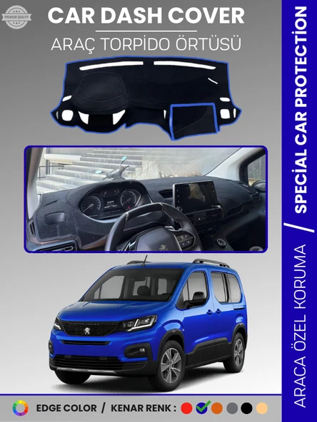 PEUGEOT RİFTER (2018-2025) Torpido Örtüsü Ön Göğüs Koruma Torpido Koruma Tam Uyum Kaymaz Özel Kesim ürün görseli 1