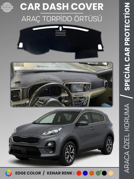 KİA SPORTAGE (2017-2020) Torpido Örtüsü Ön Panel Halı Torpido Koruma Tam Uyum Araca Özel Kaymaz ürün görseli 1