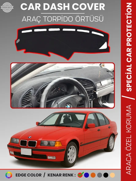 BMW E36 (1990-2000) Torpido Örtüsü Ön Göğüs Koruma Torpido Koruma Araca Özel Kaymaz Kolay Montaj ürün görseli 1