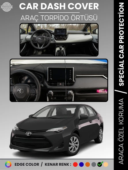TOYOTA COROLLA (2019+) TORPİDO ÖRTÜSÜ E210 KASA HAYALET EKRANSIZ ANALOG GÖSTERGELİ TORPİDO KORUMA ürün görseli 1