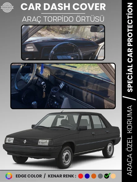 RENAULT 9 BROADWAY Torpido Örtüsü Ön Göğüs Koruma Araca Özel Çatlamayı Önler Kaymaz Kolay Montaj ürün görseli 1