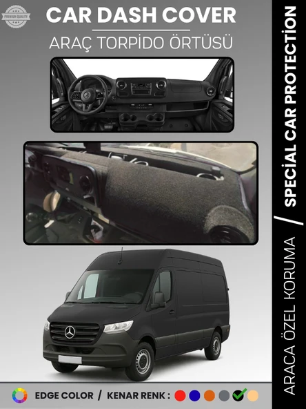 MERCEDES SPRINTER VS30 (2018-2024) Torpido Örtüsü Premium Kalite Torpido Koruma Özel Kesim UV Koruma ürün görseli 1