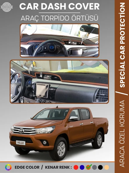 TOYOTA HILUX REVO (2015-2020) Torpido Örtüsü Ön Göğüs Koruma Araca Özel UV Koruma ürün görseli 1