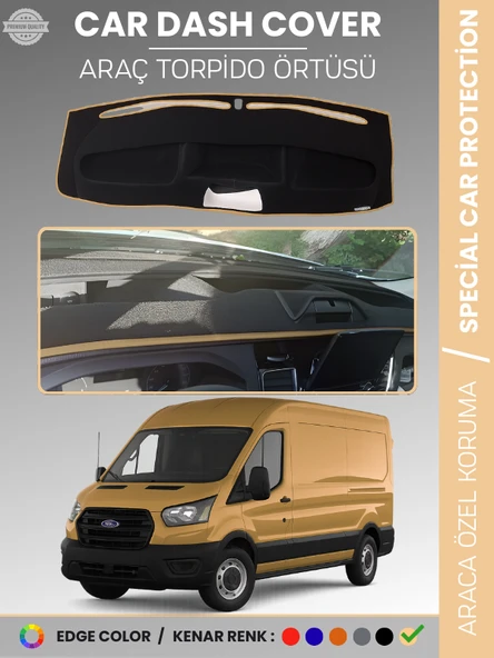 FORD TRANSİT V363 (2019-2023) MAKYAJLI Torpido Örtüsü Torpido Koruma Tam Uyum Kaymaz Kolay Montaj ürün görseli 1