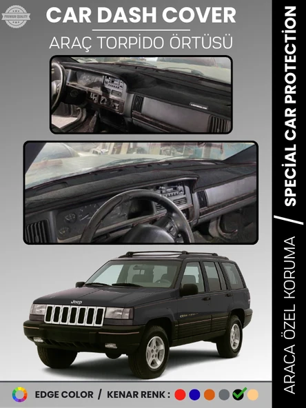 JEEP GRAND CHEROKEE (1993-1998) Torpido Örtüsü Torpido Koruma Tam Uyum Tam Uyum Kaymaz Kolay Montaj ürün görseli 1