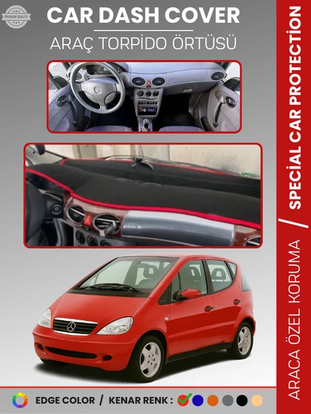 MERCEDES A CLASS W168 (1997-2004) Torpido Örtüsü Premium Kalite Torpido Koruma Özel Kesim UV Koruma ürün görseli 1