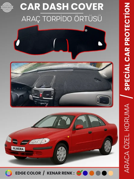 NİSSAN ALMERA KAPAKLI (2000-2006) Torpido Örtüsü Premium Torpido Koruma Araca Özel UV Koruma ürün görseli 1