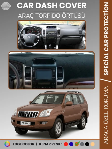 TOYOTA LAND CRUISER PRADO (2002-2009) Torpido Örtüsü Ön Göğüs Koruma Araca Özel ürün görseli 1