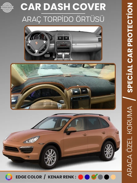 PORSCHE CAYENNE (2002-2010) Torpido Örtüsü Ön Göğüs Koruma Torpido Koruma Tam Uyum Kaymaz ürün görseli 1