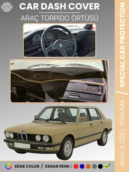 BMW E28 5 SERİSİ (1981-1988) Torpido Örtüsü Ön Göğüs Koruma Torpido Koruma Tam Uyum Çatlamayı Önler ürün görseli 1