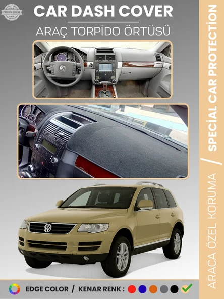 VOLKSWAGEN TOUAREG (2002-2010) Torpido Örtüsü Ön Göğüs Koruma Torpido Koruma Tam Uyum Araca Özel ürün görseli 1