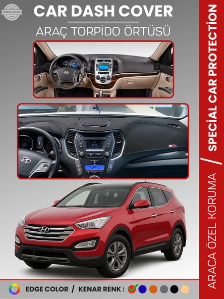HYUNDAİ SANTAFE (2012-2017) Torpido Örtüsü Ön Göğüs Tam Uyum Çatlamayı Önler Kaymaz Kolay Montaj ürün görseli 1