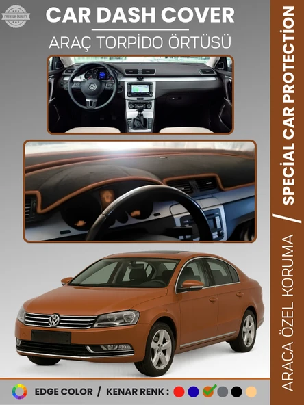 VOLKSWAGEN PASSAT B7 (2010-2015) Torpido Örtüsü Ön Göğüs Koruma Torpido Koruma Tam Uyum UV Koruma ürün görseli 1