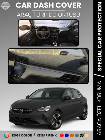 OPEL CORSA F (2019+) Torpido Örtüsü Ön Göğüs Koruma Torpido Koruma Birebir Uyum Kaymaz Özel Kesim ürün görseli 1
