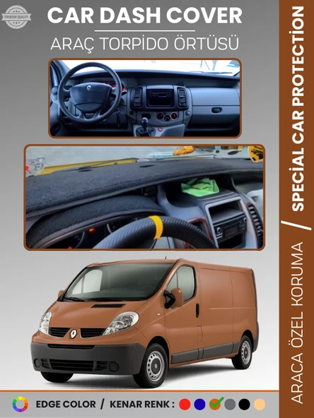 RENAULT TRAFIC 2 (2001-2014) Torpido Örtüsü Ön Göğüs Koruma Torpido Koruma Tam Uyum Çatlamayı Önler ürün görseli 1