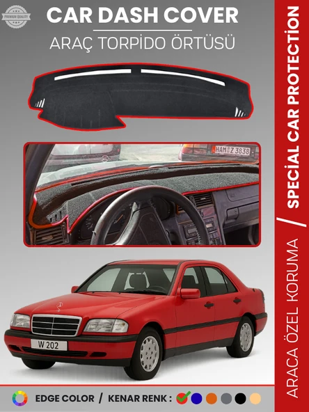 MERCEDES C CLASS W202 (1993-2000) Torpido Örtüsü Premium Kalite Torpido Koruma Özel Kesim UV Koruma ürün görseli 1