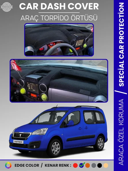 Peugeot PARTNER (2015-2020) Torpido Örtüsü Panel Koruma Torpido Koruma Tam Uyum Kaymaz Özel Kesim ürün görseli 1