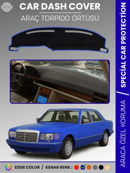 MERCEDES S CLASS W126 (1979-1991) Torpido Örtüsü Premium Kalite Torpido Koruma Özel Kesim UV Koruma ürün görseli 1