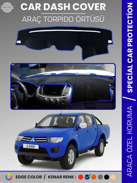 MITSUBISHI L200 (2006-2015) Torpido Örtüsü Ön Göğüs Koruma Araca Özel Tam Uyum Kaymaz ürün görseli 1