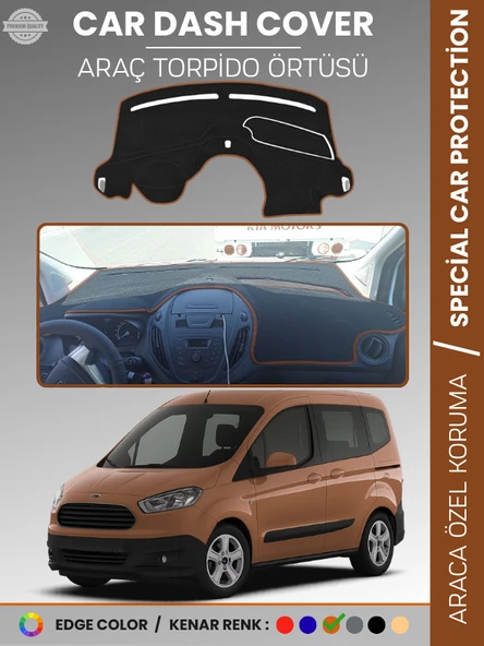 FORD COURİER (2013-2020) EKRANSIZ Torpido Örtüsü Panel Koruma Tam Uyum Çatlamayı Önler Kolay Montaj ürün görseli 1