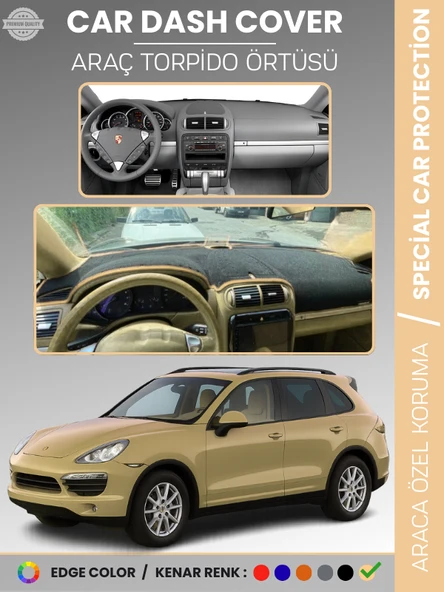 PORSCHE CAYENNE (2002-2010) Torpido Örtüsü Ön Göğüs Koruma Torpido Koruma Tam Uyum Kaymaz ürün görseli 1