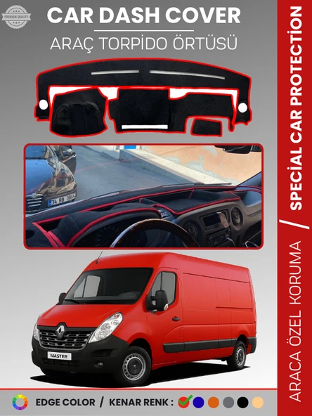 RENAULT MASTER 3 (2010-2021) Torpido Örtüsü Ön Göğüs Koruma Torpido Koruma Araca Özel Tam Uyum ürün görseli 1