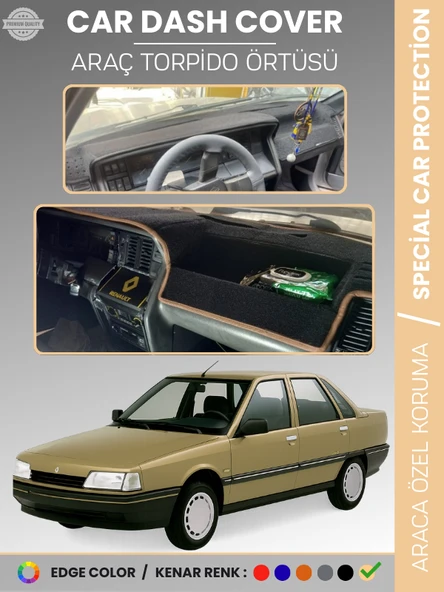 RENAULT 21 CONCORDE Torpido Örtüsü Ön Göğüs Koruma Torpido Koruma Araca Özel Tam Uyum Kaymaz ürün görseli 1