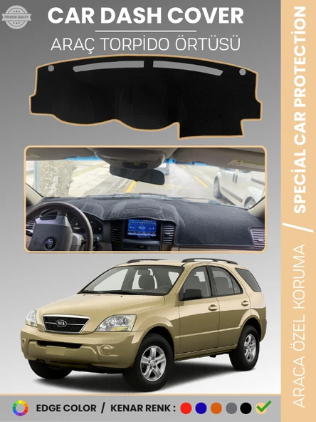 KİA SORENTO (2006-2009) Torpido Örtüsü Ön Panel Halı Torpido Koruma Tam Uyum Araca Özel Kaymaz ürün görseli 1