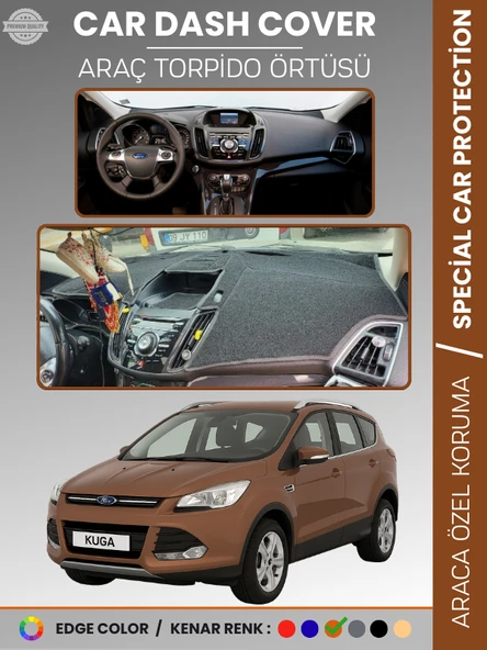 FORD KUGA (2013-2015) Torpido Örtüsü Ön Göğüs Koruma Torpido Koruma Tam Uyum Çatlamayı Önler ürün görseli 1