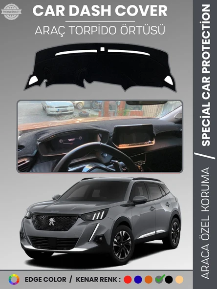 PEUGEOT 2008 (2019-2021) Torpido Örtüsü Panel Koruma Torpido Koruma Birebir Uyum Kaymaz Özel Kesim ürün görseli 1