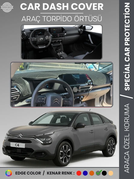 CITROEN C4 (2020-2025) Torpido Örtüsü Ön Göğüs Koruma Araca Özel Çatlamayı Önler Kaymaz Kolay Montaj ürün görseli 1