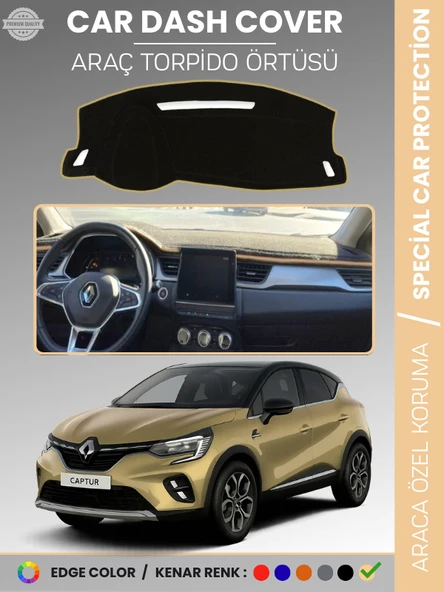 RENAULT CAPTUR (2019-2024) Torpido Örtüsü Ön Göğüs Koruma Torpido Koruma Araca Özel Tam Uyum ürün görseli 1