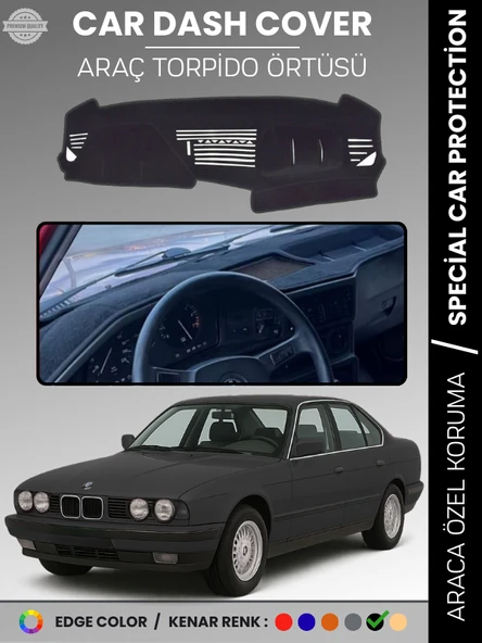 BMW E34 5 SERİSİ AİRBAGSİZ (1988-1996) Torpido Örtüsü Panel Torpido Koruma Tam Uyum Çatlamayı Önler ürün görseli 1