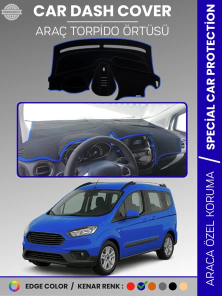 FORD COURİER (2020+) Torpido Örtüsü Ön Göğüs Torpido Koruma Tam Uyum Çatlamayı Önler Kolay Montaj ürün görseli 1