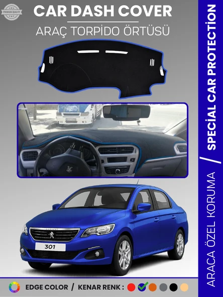 PEUGEOT 301 (2012-2024) Torpido Örtüsü Ön Göğüs Koruma Torpido Koruma Birebir Uyum Kaymaz Özel Kesim ürün görseli 1