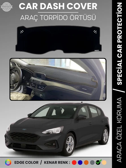 FORD FOCUS 4 (2017-2021) Torpido Örtüsü Ön Göğüs Torpido Koruma Tam Uyum Kaymaz Kolay Montaj ürün görseli 1