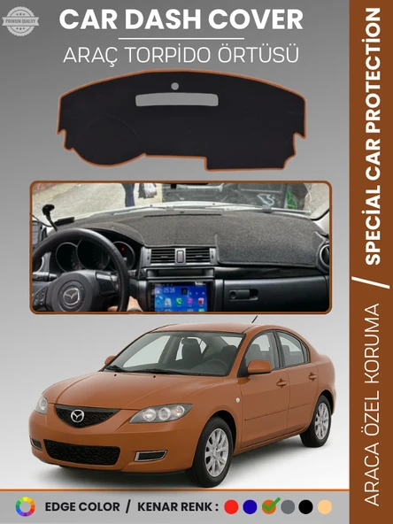 MAZDA 3 (2003-2009) Torpido Örtüsü Panel Halısı Koruma Torpido Koruma Araca Özel Kaymaz Kolay Montaj ürün görseli 1