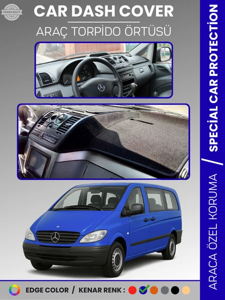 MERCEDES VITO / VIANO W639 2003-2014 Torpido Örtüsü Premium Kalite Torpido Koruma Özel Kesim ürün görseli 1