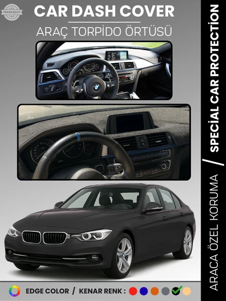 Bmw F30 (2013-2019) Torpido Örtüsü Ön Göğüs Koruma Torpido Koruma Araca Özel Kaymaz Kolay Montaj ürün görseli 1