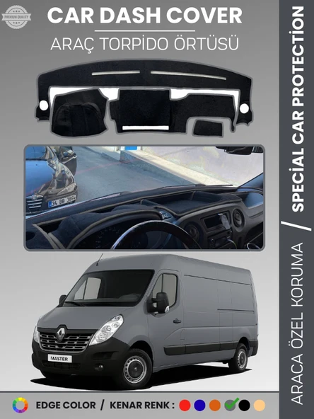 RENAULT MASTER 3 (2010-2021) Torpido Örtüsü Ön Göğüs Koruma Torpido Koruma Araca Özel Tam Uyum ürün görseli 1