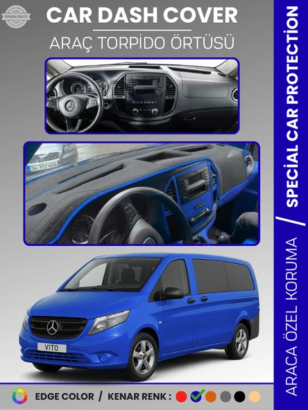 MERCEDES VITO W447 (2014-2023) Torpido Örtüsü Premium Kalite Torpido Koruma Özel Kesim UV Koruma ürün görseli 1
